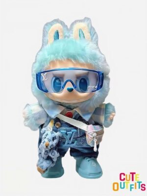 Blue Belt PantsSet LABUBU Doll Clothes-蓝色背带裤套装