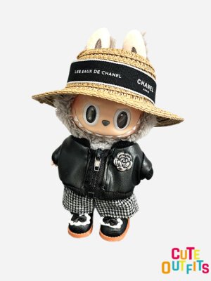 Camellia Elegance Leather Jacket Set Doll Clothes