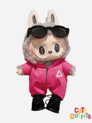 微信图片_20250801151615 Rose Pink Windbreaker Set LABUBU Doll Clothes